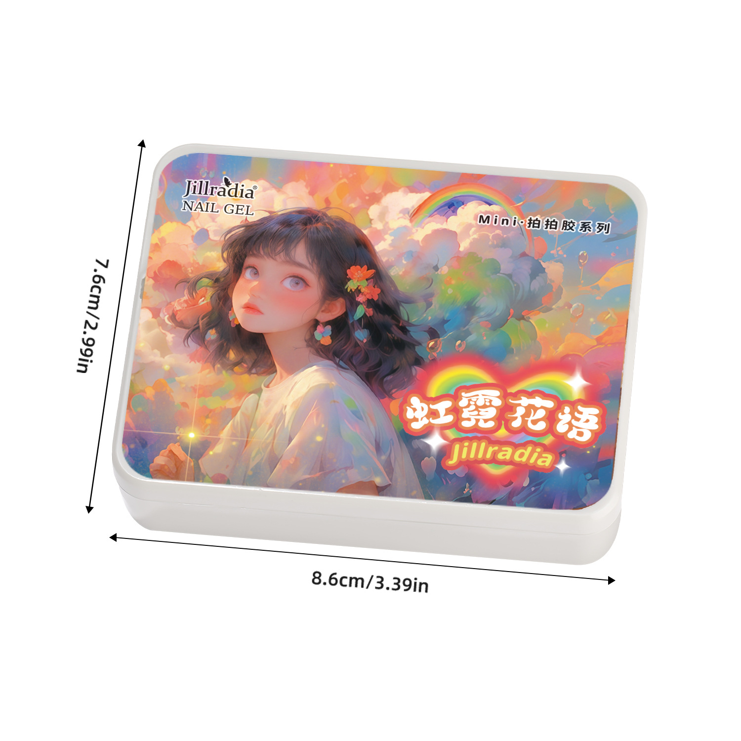 2025 nueva serie de flores de neón Jiugongge batida de tinta blush gradiente pegamento de vinilo sólido