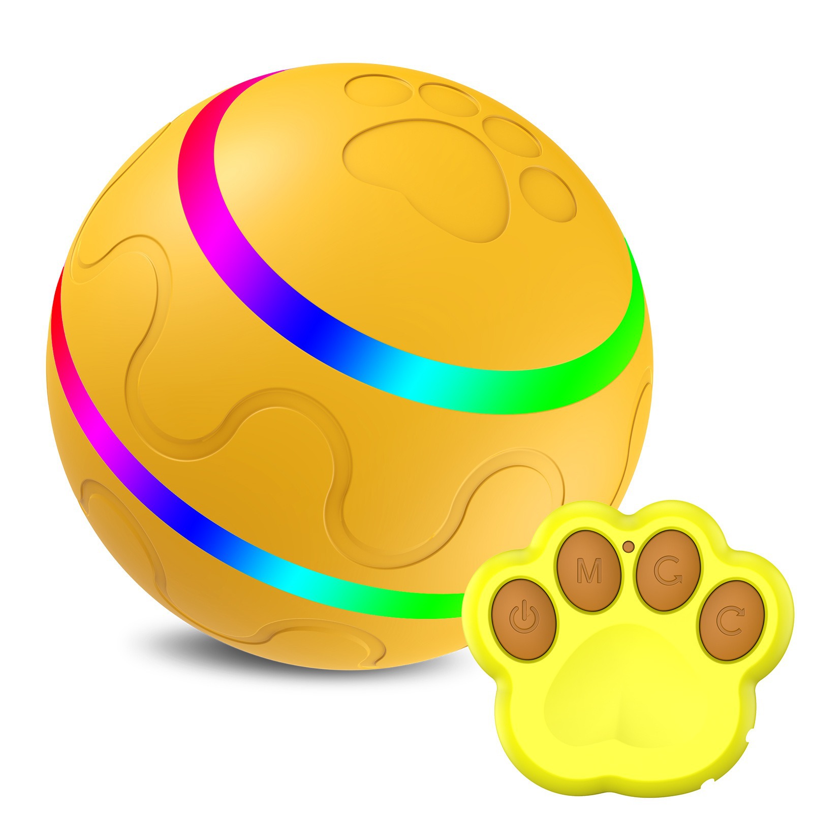 Juguete eléctrico para gatos: juguete interactivo con bola rodante inteligente para gatos y perros - Bola rebotadora luminosa