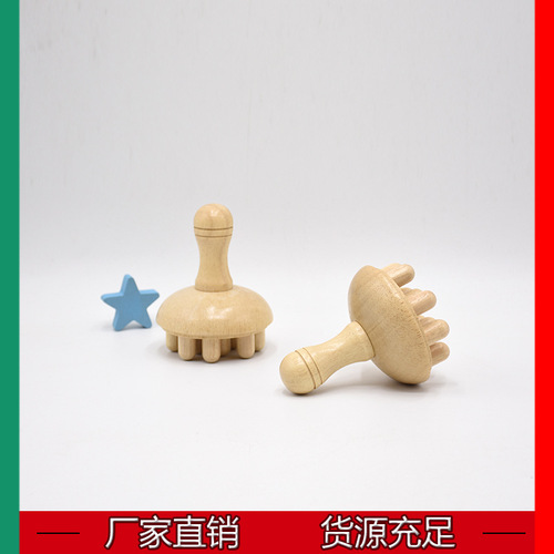 Wooden Mushroom Head Octopus Massage Gun with Wooden Handle Acupoint Massage Comb Meridian Massage Gun Small Gua Sha Amazon