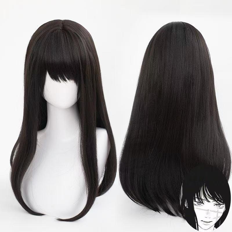 [Xi Jun] War Demon Sanying Dynasty Cos Wig Chainsaw Man 2 Double Ponytail Black Long Straight Cosplay