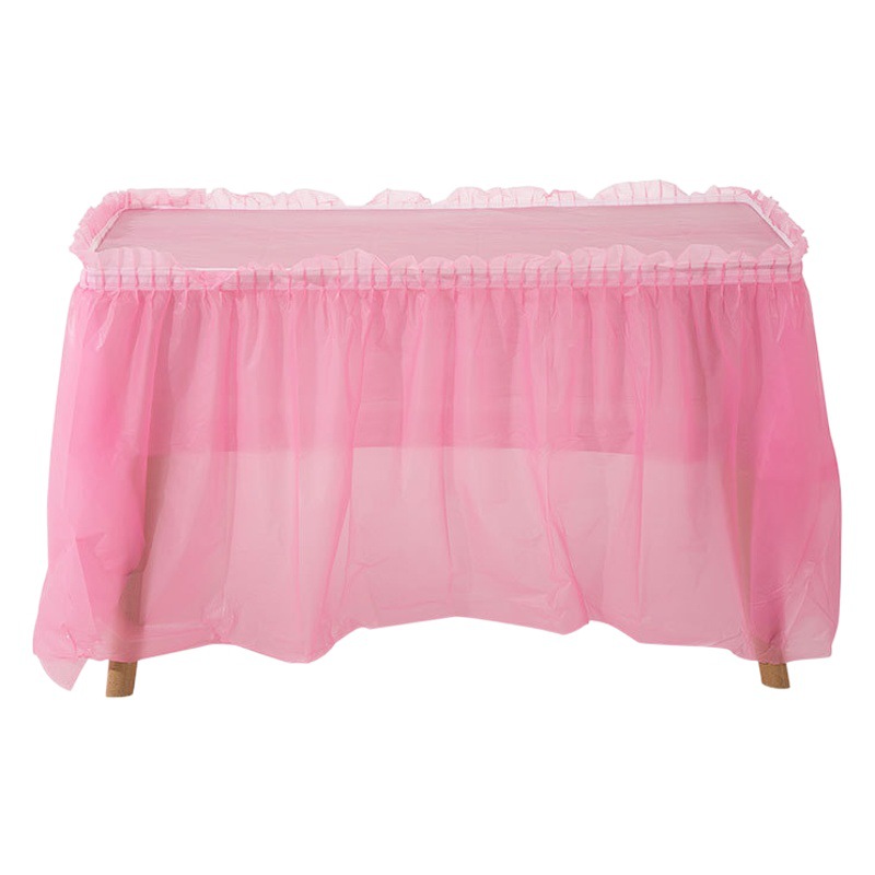 Cross-border PEVA Waterproof and Oil-proof Table Skirt suit Birthday Party Wedding Colorful Party Reception Decorative Table Skirt suit