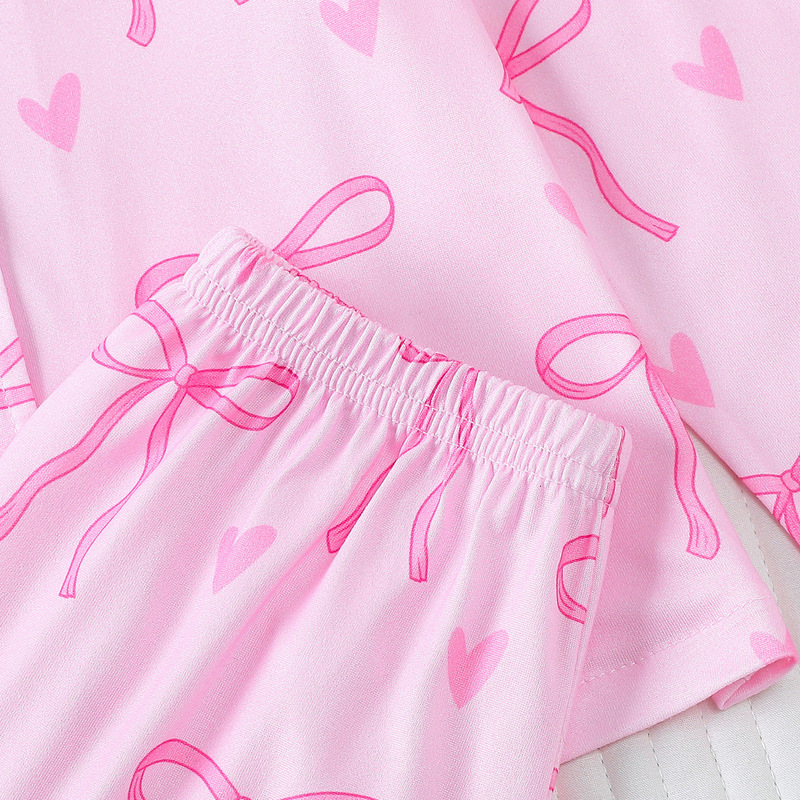 跨境外贸新款四季中童女孩睡衣套装长袖长裤开衫印花kid pajama|undefined
