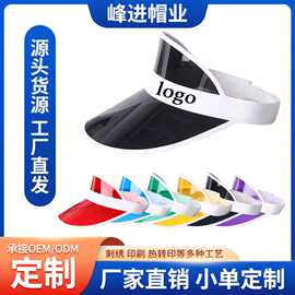 跨境爆款2025新款PVC太阳帽夏季透气无顶定制LOGO旅游广告帽