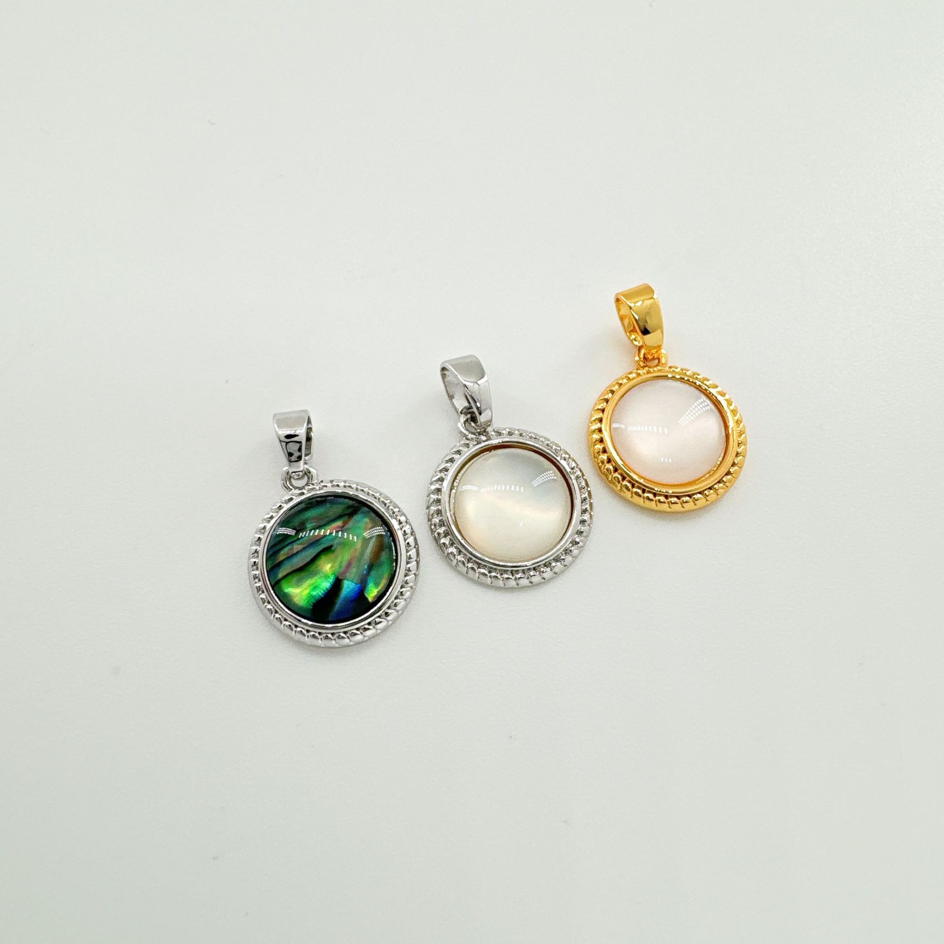 Abalone Shell Inlay Material 1 Piece Copper Abalone Shell Round Pendant