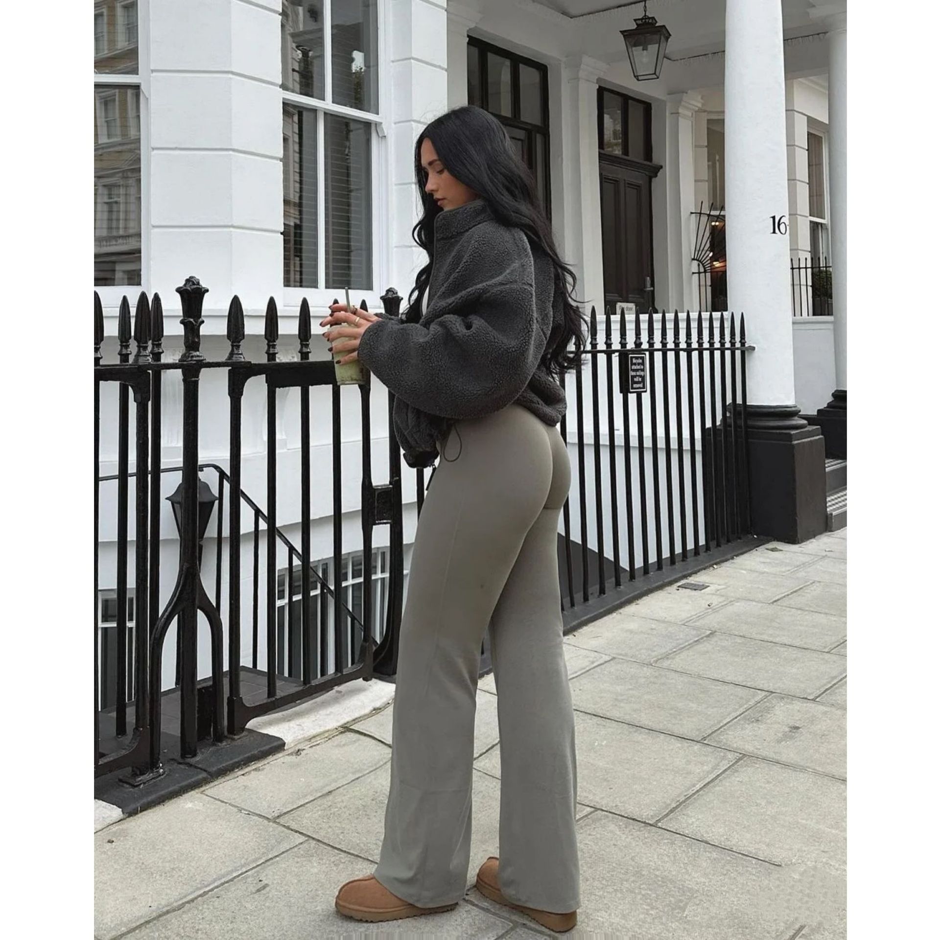 Europa y los Estados Unidos desnudos de cintura alta pantalones de piernas anchas nuevas pantalones de pilates deportivo pantalones 1850