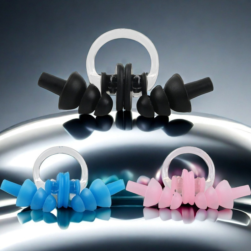 Swimming Supplies Silicone Nose Clip Ear Plug Set Anti-choking Water Equipment Waterproof Boxed Swimming Ear Plug Nasal Plug Spot