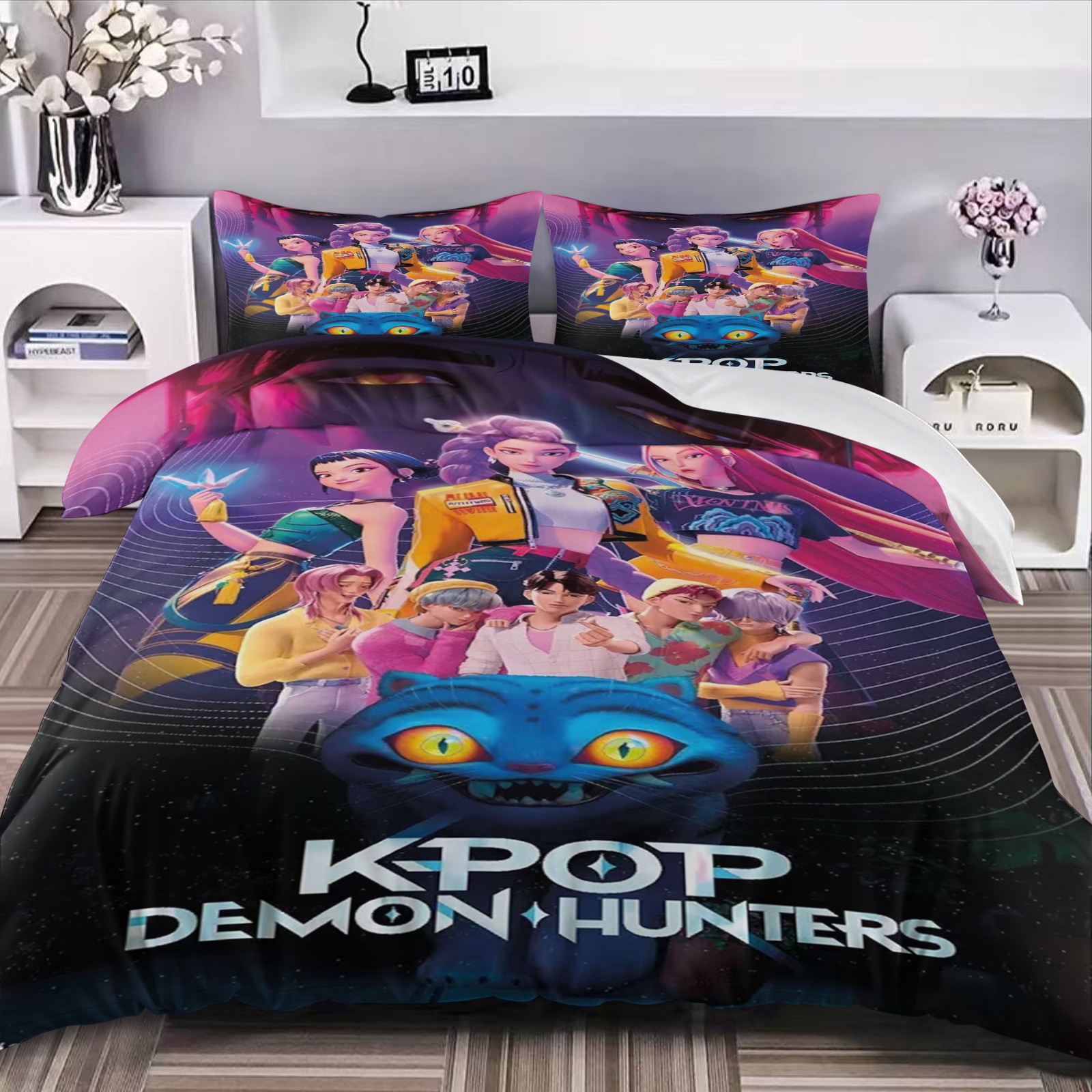 Caza de brujas K-POP tres piezas Amazon AliExpress edredón impresión digital 3D transfronteriza Nantong puente de piedra
