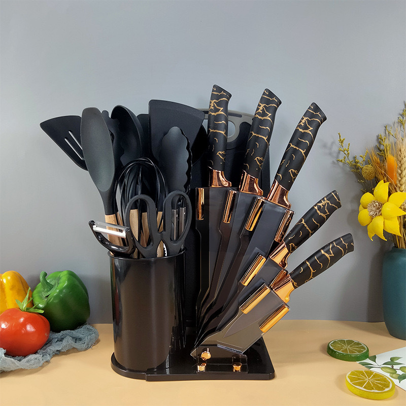 Amazon Hot Sale Silicone Kit 20 piezas Kit de cuchillos de cocina no pegajosos Silicone Kit completo