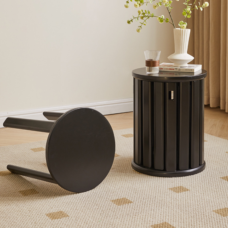 实木圆凳子茶几家用可叠放组合凳现代吃饭凳子餐桌凳新中式叠叠乐