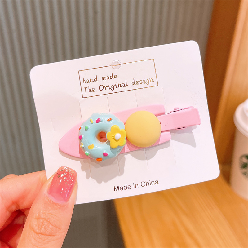 Pastel de helado maquillaje clip chica dulce lindo sin costuras horquilla flequillo clip de color caramelo clip lateral accesorios para el cabello