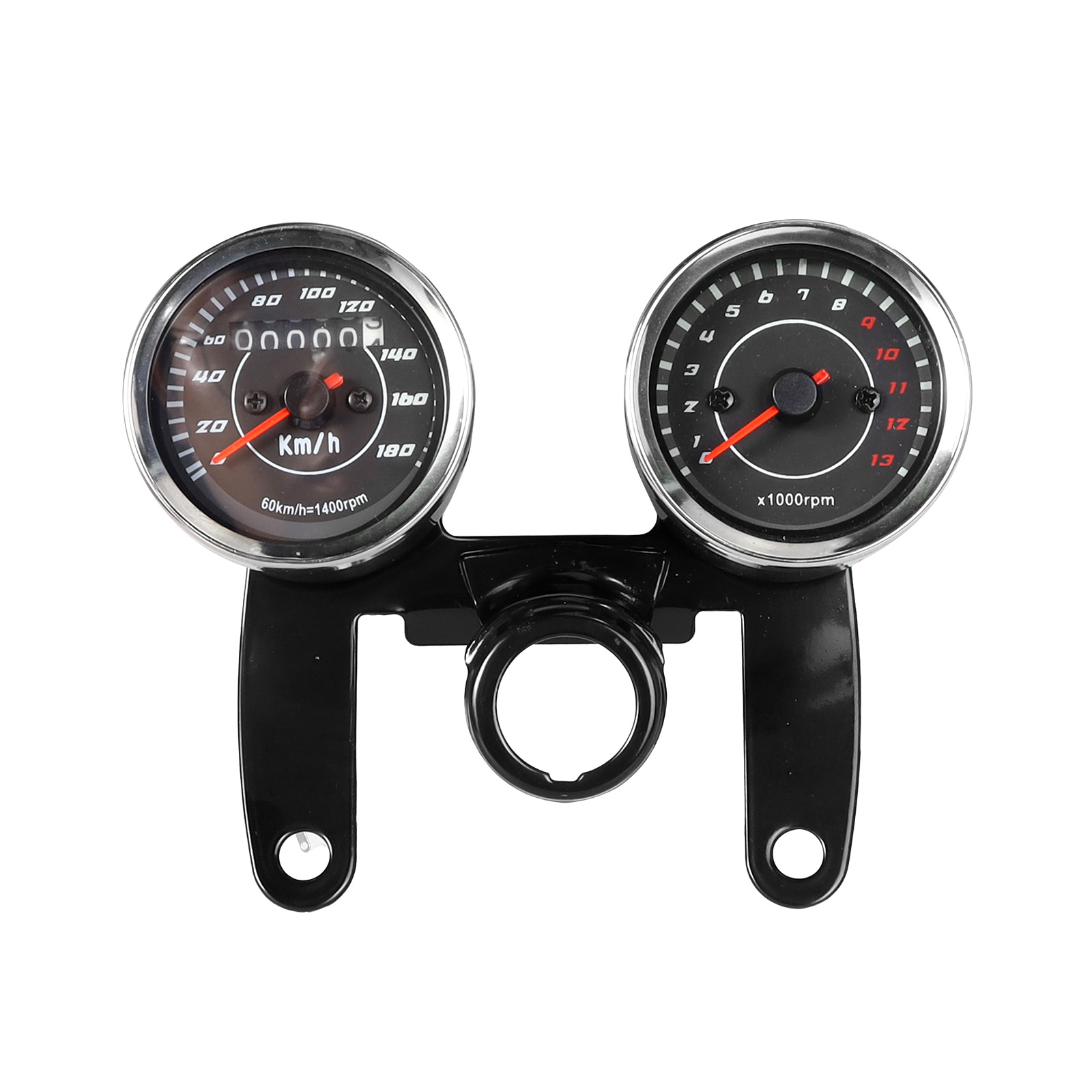 Supply of Vintage Motorcycle Small Instrument Panels with Dual Odometers/Modified Odometers/Tachometer Bracket Sets