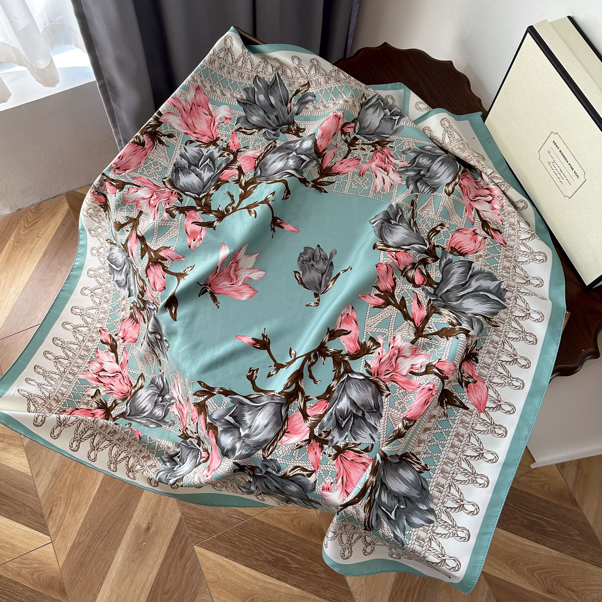 Seidenschal Quadratisch Paisley Muster Halstuch Für Damen_voghion.com