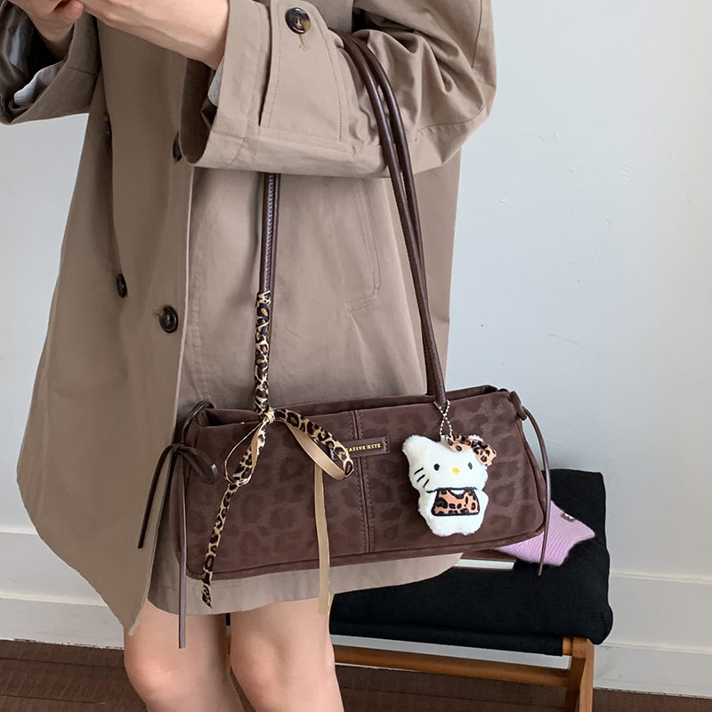 Retro Niche Leopard Print Handbag For Women 2026 New Fashion Shoulder Underarm Bag Luxury Baguette Handle Bag For Commuting - Thumbnail 4