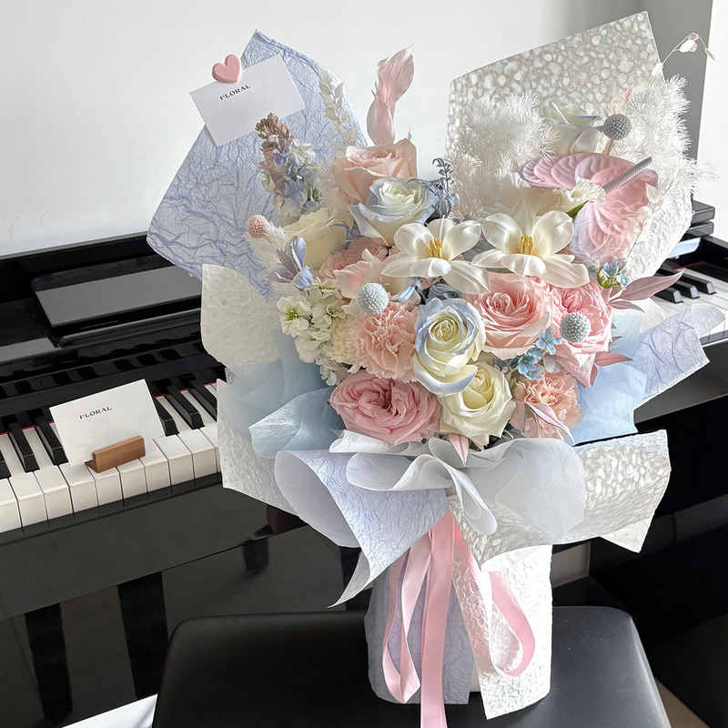 玫瑰永生花束七夕送女友高级感花束温柔仿真香皂花束混搭玫瑰花束|undefined