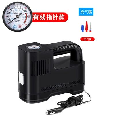 Portable multifunctional wireless Hava nasosu - st-217-dc12v-american-plug-3m-wire-car-air-pumppointer-meterwith-light