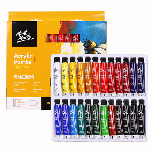 Montmartre acrylic paint set institutional material package 12ml children's paint gouache paper 12 colors acrylic paint
