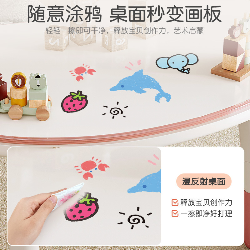 Mesa de maní Mesa de estudio para niños Escritorio de lectura Clase de arte de jardín de infantes Mesa de pintura Se puede subir y bajar para hacer una mesa pequeña hecha a mano