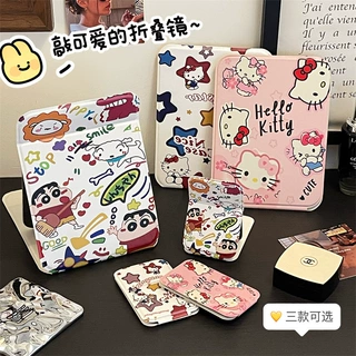 卡通化妆镜折叠小镜子旅游随身便携手持镜子办公室桌面镜梳妆镜