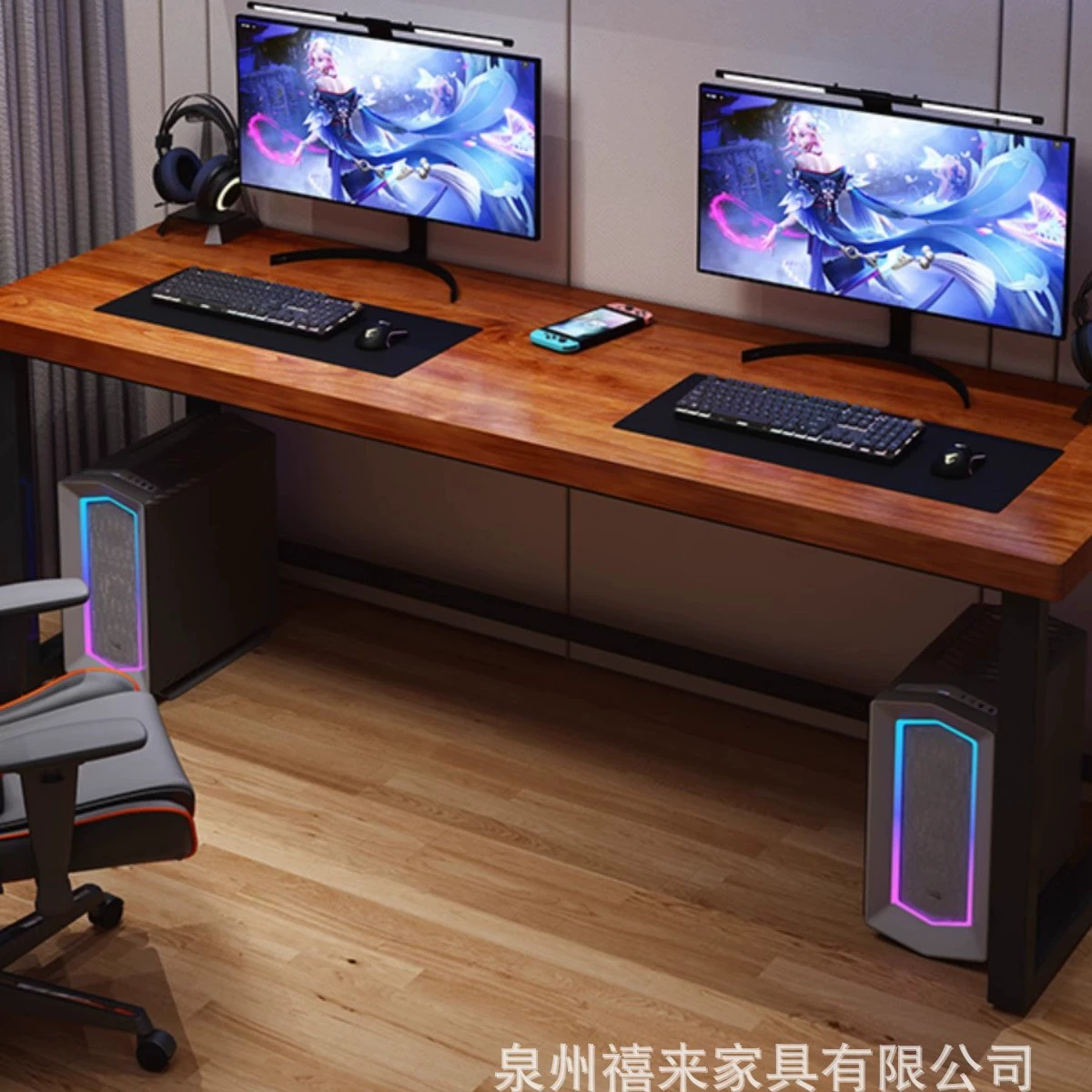 Письменный стол из массива дерева Компьютерный стол Настольный стол из сосны двойной домашний стол Коммерческий письменный стол