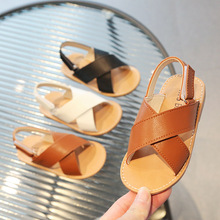 儿童凉鞋男女童2025新款韩版潮夏季中大童宝宝软底交叉绑带沙滩鞋