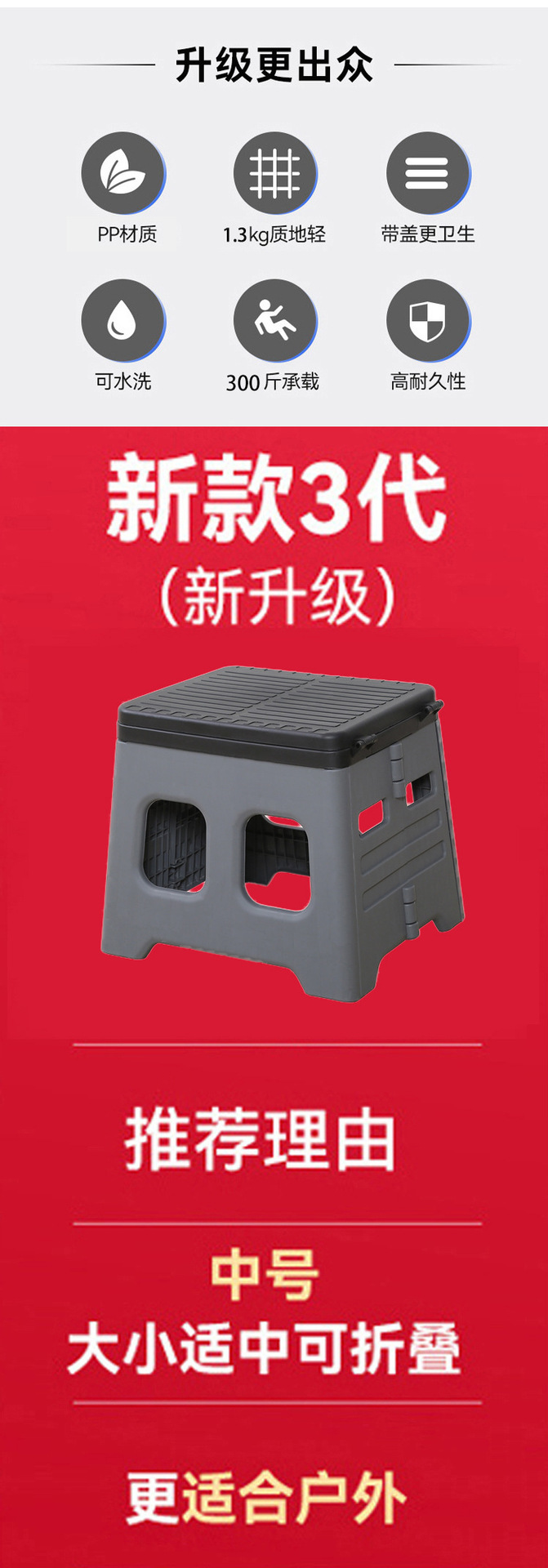 Outdoor Portable Car Toilet, Anti-Odor Folding Toilet, Toilet Hardener, Emergency Camping, Self-Driving Travel