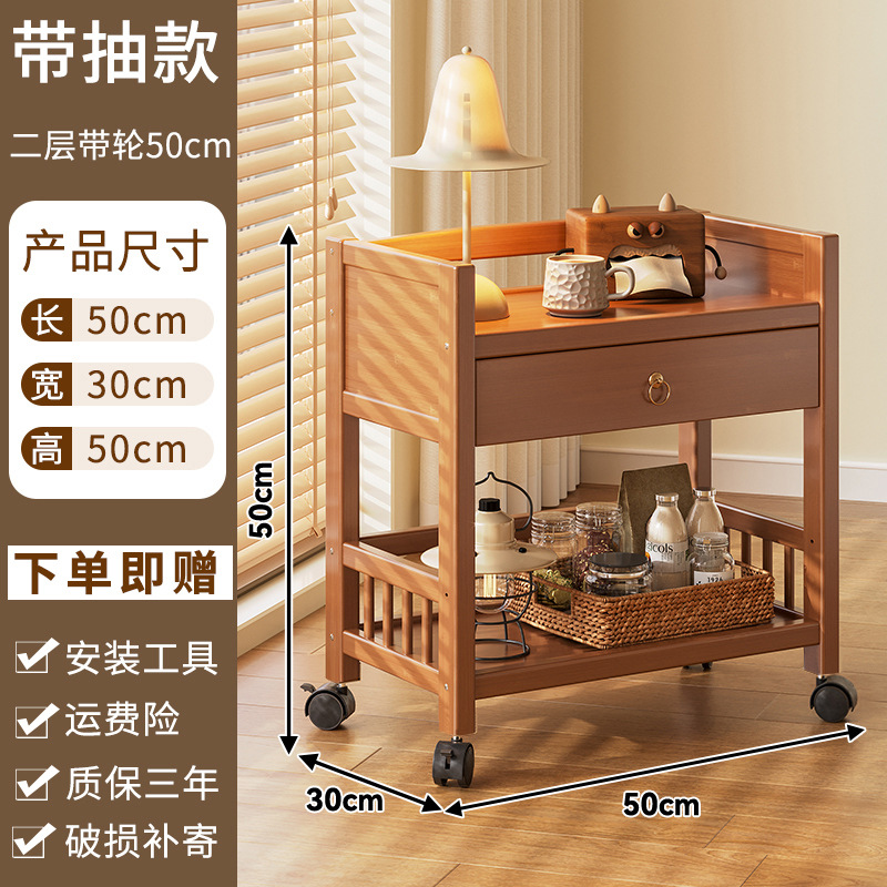 Carrito de té móvil carro estante de almacenamiento nuevo chino mesa de Mahjong mesa lateral de té gabinete de comedor gabinete de madera maciza mesa de té gabinete de té