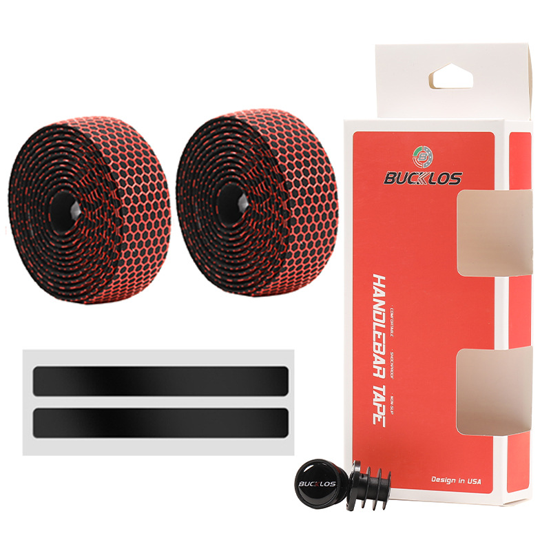 BUCKLOS road bicycle handlebars with honeycomb silicone bicycle handlebars with anti-slip, shock-absorbent, sweat-absorbent and breathable dead-fly