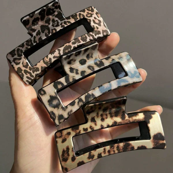 Halloween European and American Cross-border Leopard Grab Clip Temperament Plaid Cow Pattern Back Head Disc Hairpin Hairpin Hair Accessories