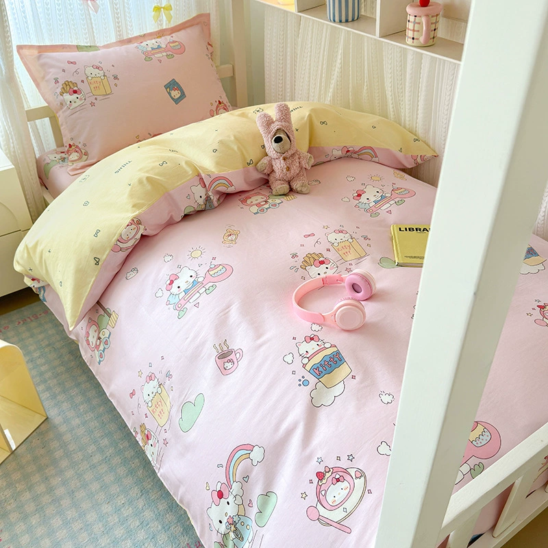 Cotton 3-Piece Bedding Set with Pillowcases — Breathable sheets in assorted cute prints