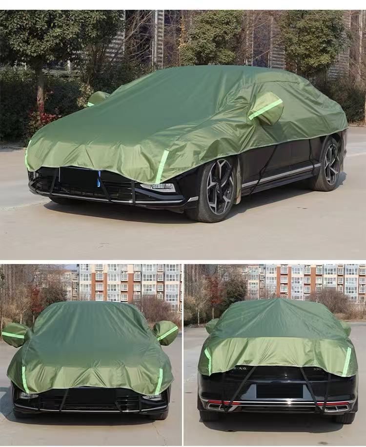 Green-pure oxford cloth plus velvet large half cover [message model]