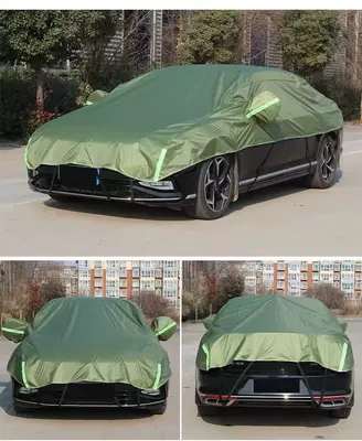 Car clothing – Cover for All Seasons - hatchback-dedicated-green-pure-oxford-cloth-plus-velvet-large-half-cover-message-model