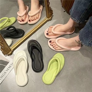 2023 New Women's Flip Flops Summer EVA Feeling Cross-border Beach Flat Outer Wear Flip Flops Spot Wholesale
