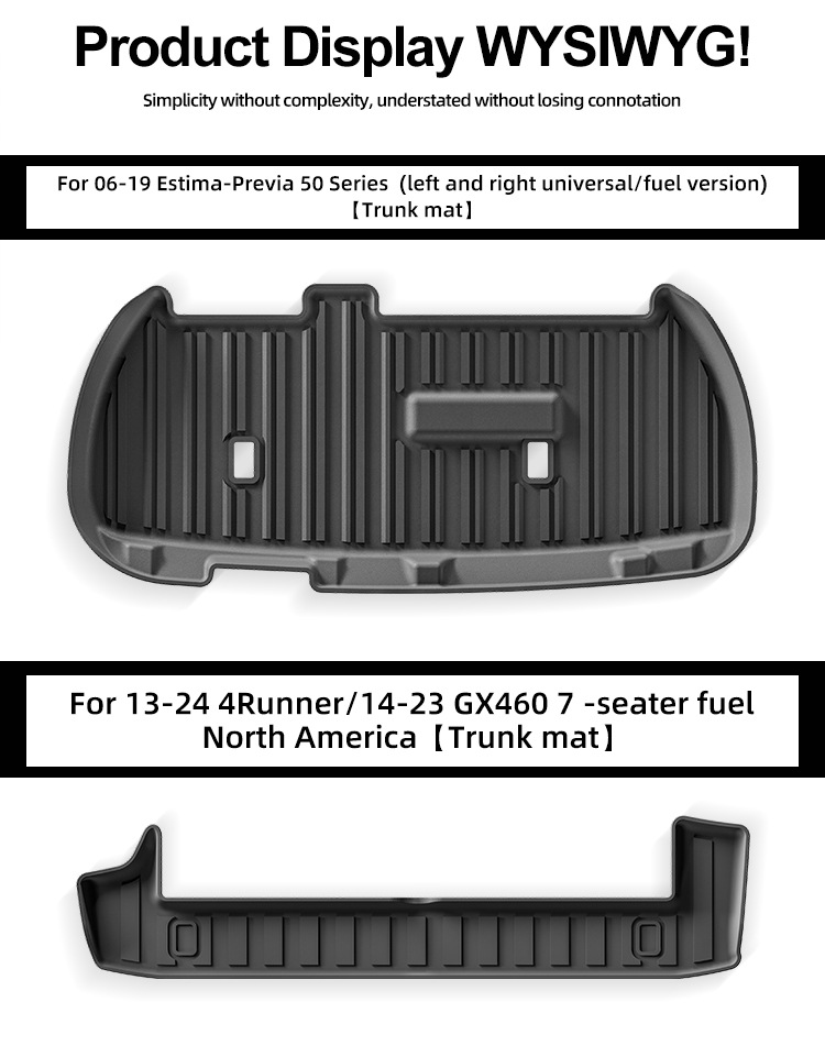 Suitable for Toyota Series Car Trunk Mats Tpe Rear Bucket Mats Fully Environmentally Friendly Trunk Mats Backrest Mats Cross-Border
