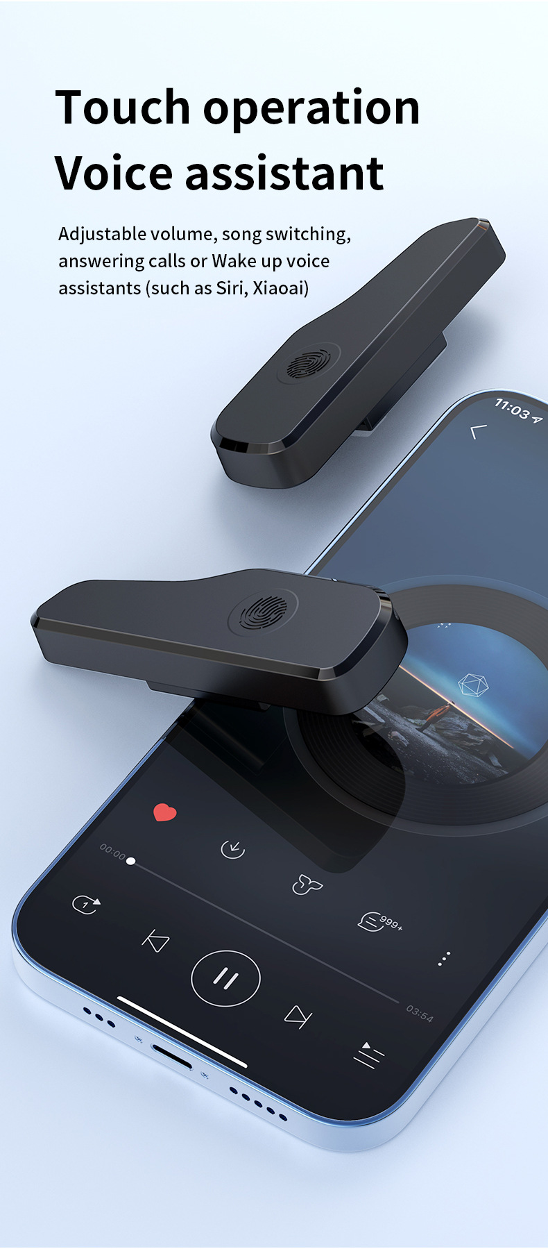 Bluetooth Smart Glasses Adapter With Touch Control And Long Battery_voghion.com