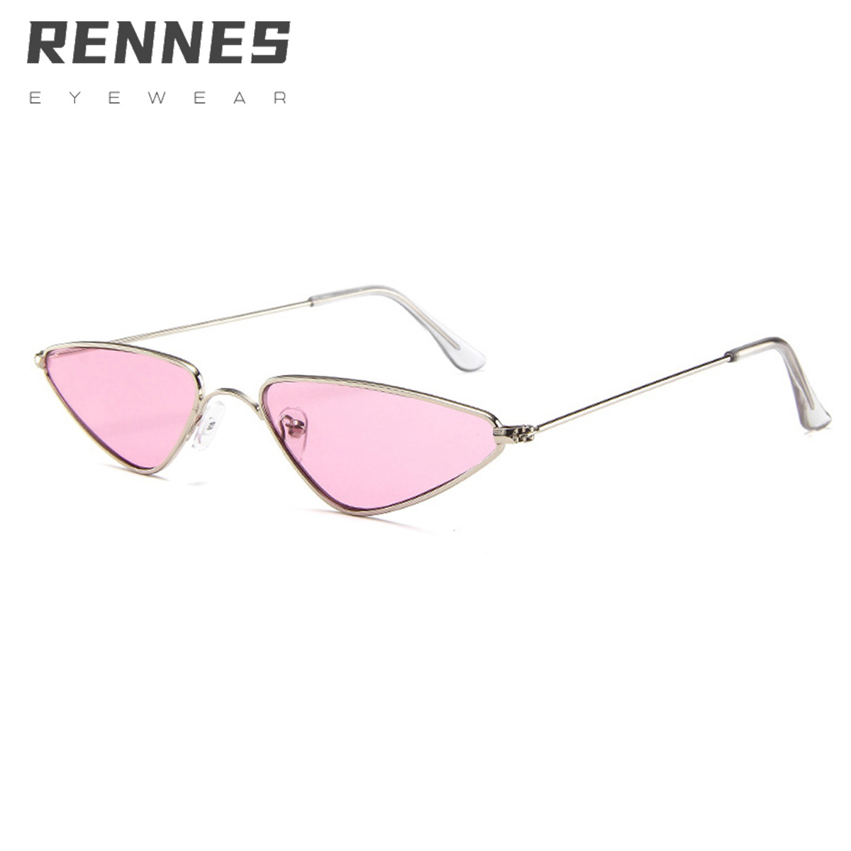 2021 gafas de sol de ojo de gato personalizadas europeas y americanas gafas de sol de triángulo de moda gafas de marco pequeño gafas de sol de metal de moda