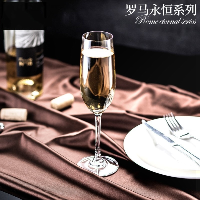 Taza de vino de cristal de pie alto taza de vino de champán taza de burbujas taza de vino extranjero conjunto de vinos logotipo imprimible al por mayor