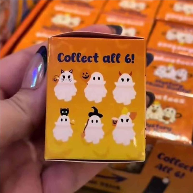 跨境新品Halloween万圣节扫把黑猫南瓜幽灵手机壳配件小装饰盲盒|undefined