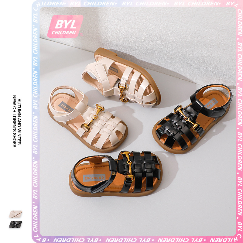 2022 summer new pattern baby prewalker  soft sole men and women Sandy beach Sandals Korean Edition children Baotou Sandals