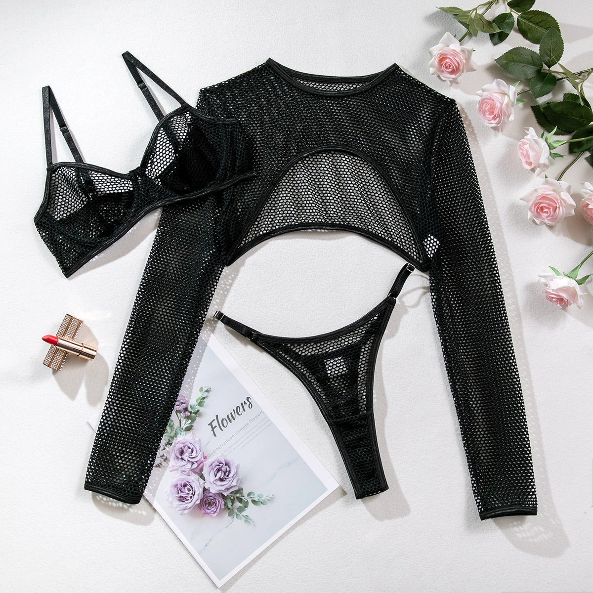 Long-sleeve, vest, underwear, set, suit, European style
