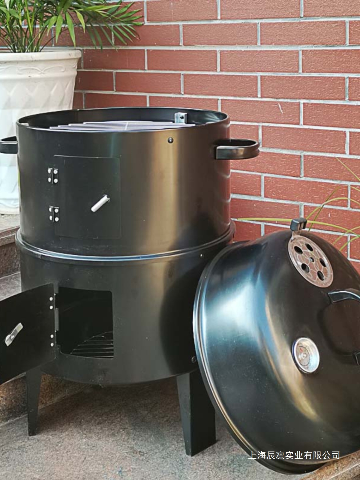 腊肉熏鱼烤地瓜农家双层烟熏焖烤烧烤炉三合一家用烟熏桶烟熏炉