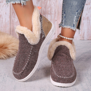 Cross-border foreign trade plus size cotton shoes women's autumn 2024 new European and American hair-turning home warm women's shoes 43 yards wish