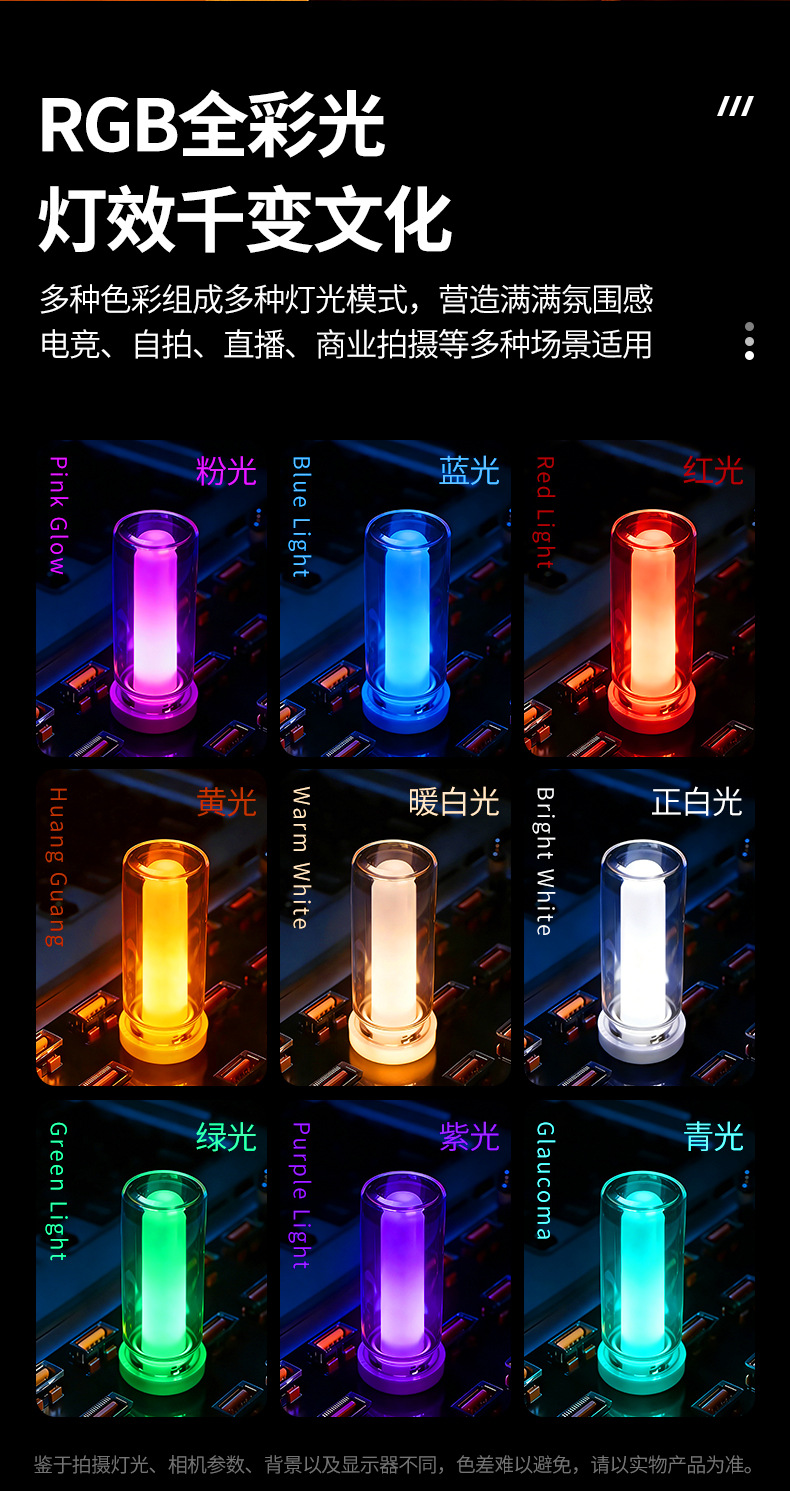 Car Ambient Light, Wireless USB Car Interior Led Breathing Light, Wireless Decorative Colorful Night Light