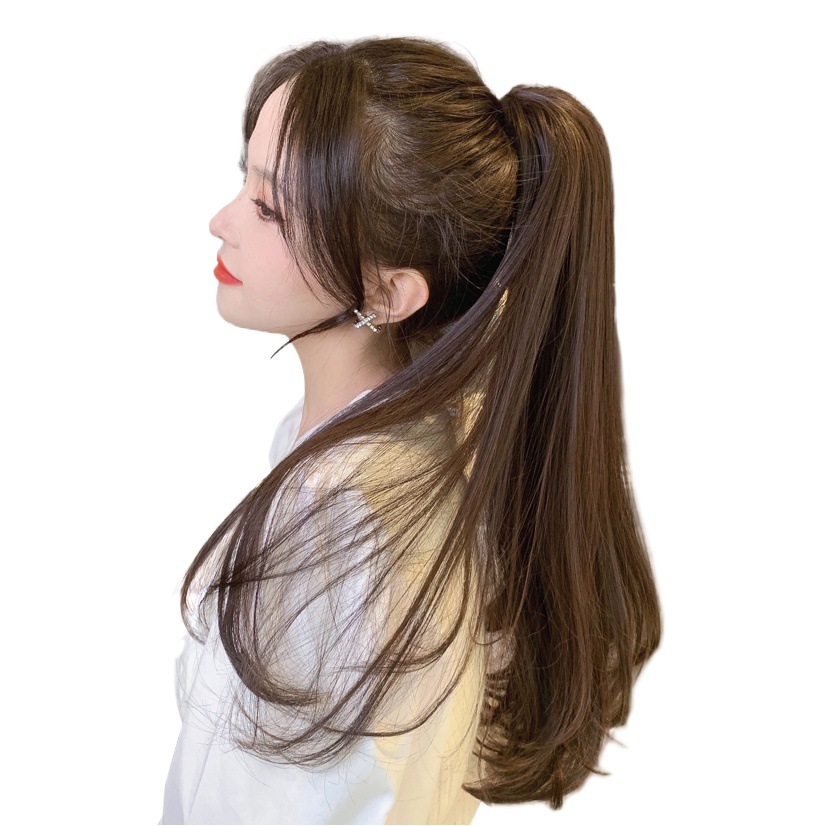 Clip de pelo artificial alta Cola de Caballo peluca hembra natural micro-volumen simulación luz Correa peluca Cola de Caballo trenza al por mayor