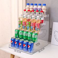 饮料置物架桌面透明亚克力阶梯展示架零食果汁多层收纳架超市货架