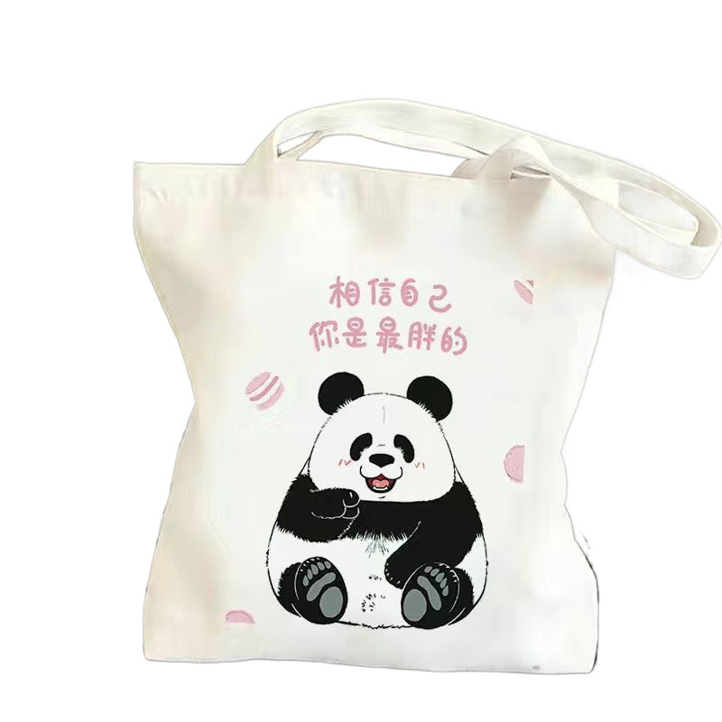 Flora panda caricatura bolsa de lona de hombro nueva bolsa de mano inswind nueva bolsa de mano para viajar estudiantes