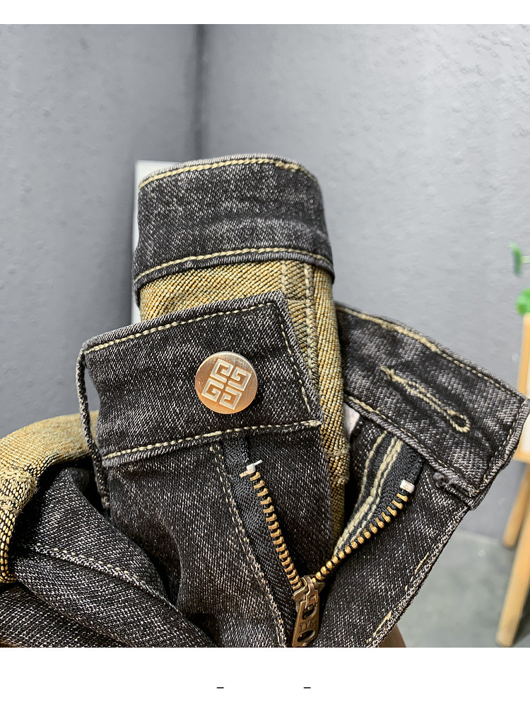 Jeans heren lente en herfst slim fit merkkwaliteit live-uitzending casual broek trend_voghion.com