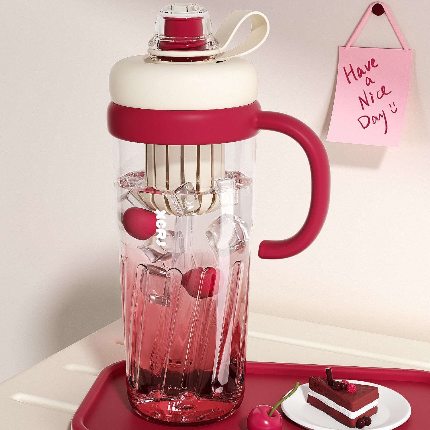 Taza de plástico para niñas, taza de agua con pajita de gran capacidad, estudiantes de alto valor, nueva taza de agua portátil de verano al aire libre resistente a altas temperaturas