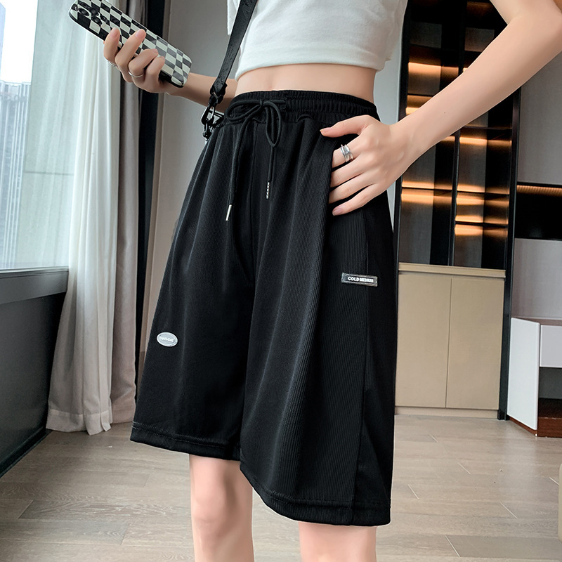 百搭冰丝五分裤女2025夏季新款运动休闲宽松显瘦百搭女装短裤批发|undefined
