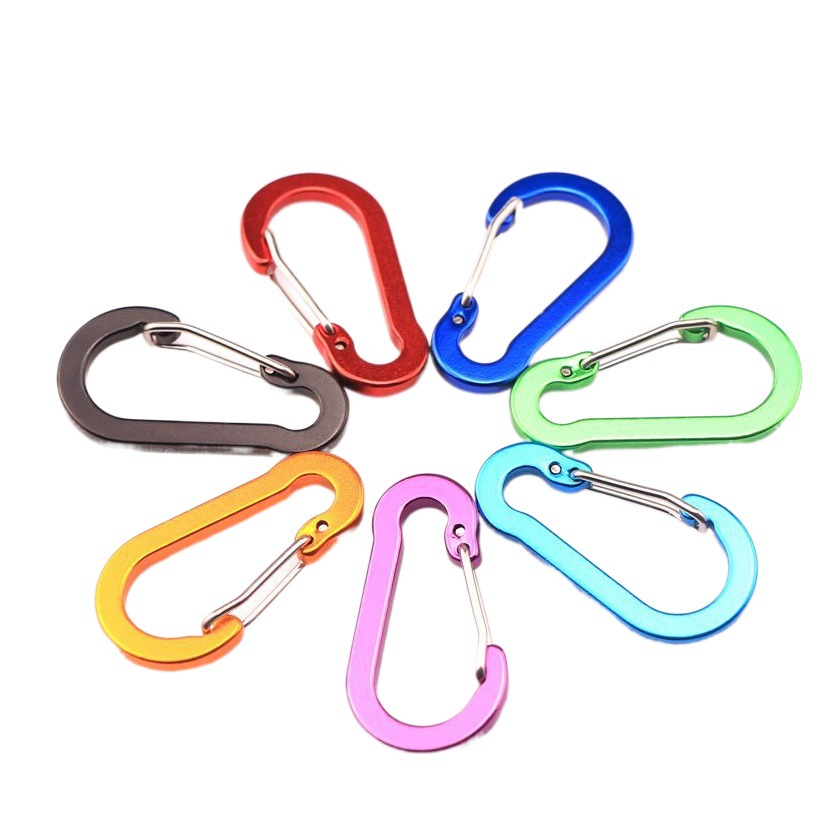Factory supply high quality 4 S-shaped spring buckle color flattened aluminum alloy hook small jewelry buckle