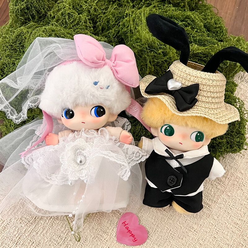 [Only Doll Clothes] 10cm Doll Clothes Hellokitty Labubu Dimoo Crying Doll Universal Wedding Dress Suit Set